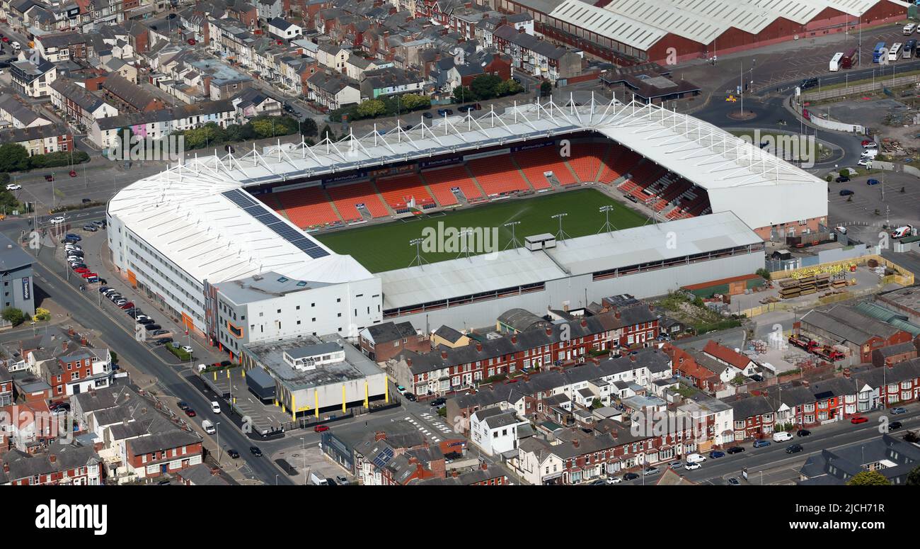 Vue aérienne du stade Blackpool FC Banque D'Images