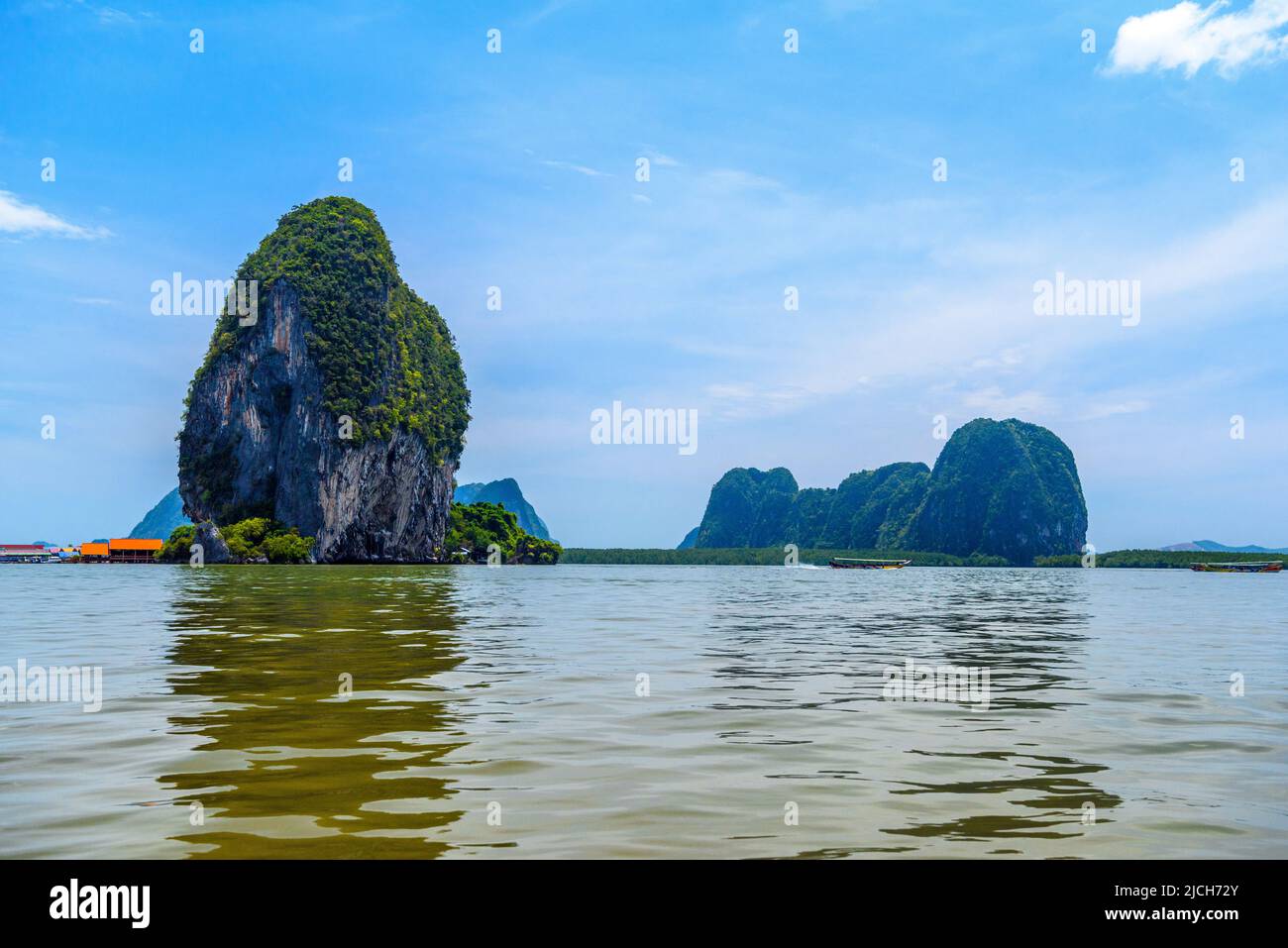 Village de Koh Panyee, Ko Panyi, Mueang Phang-nga, Ao Phang-nga NAT Banque D'Images