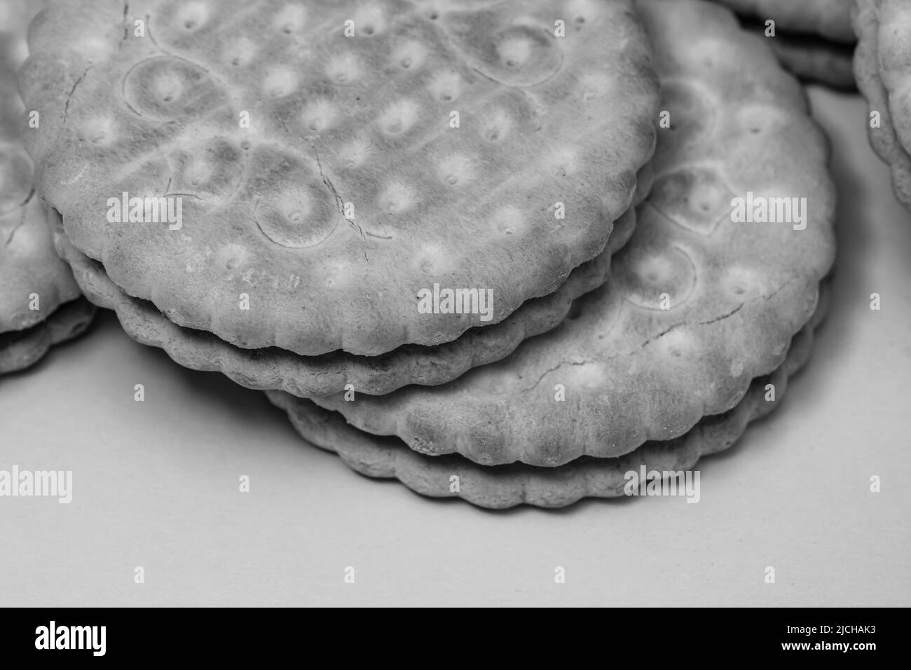 Biscuits ronds à la crème au chocolat, biscuits sandwich à la garniture au chocolat Banque D'Images