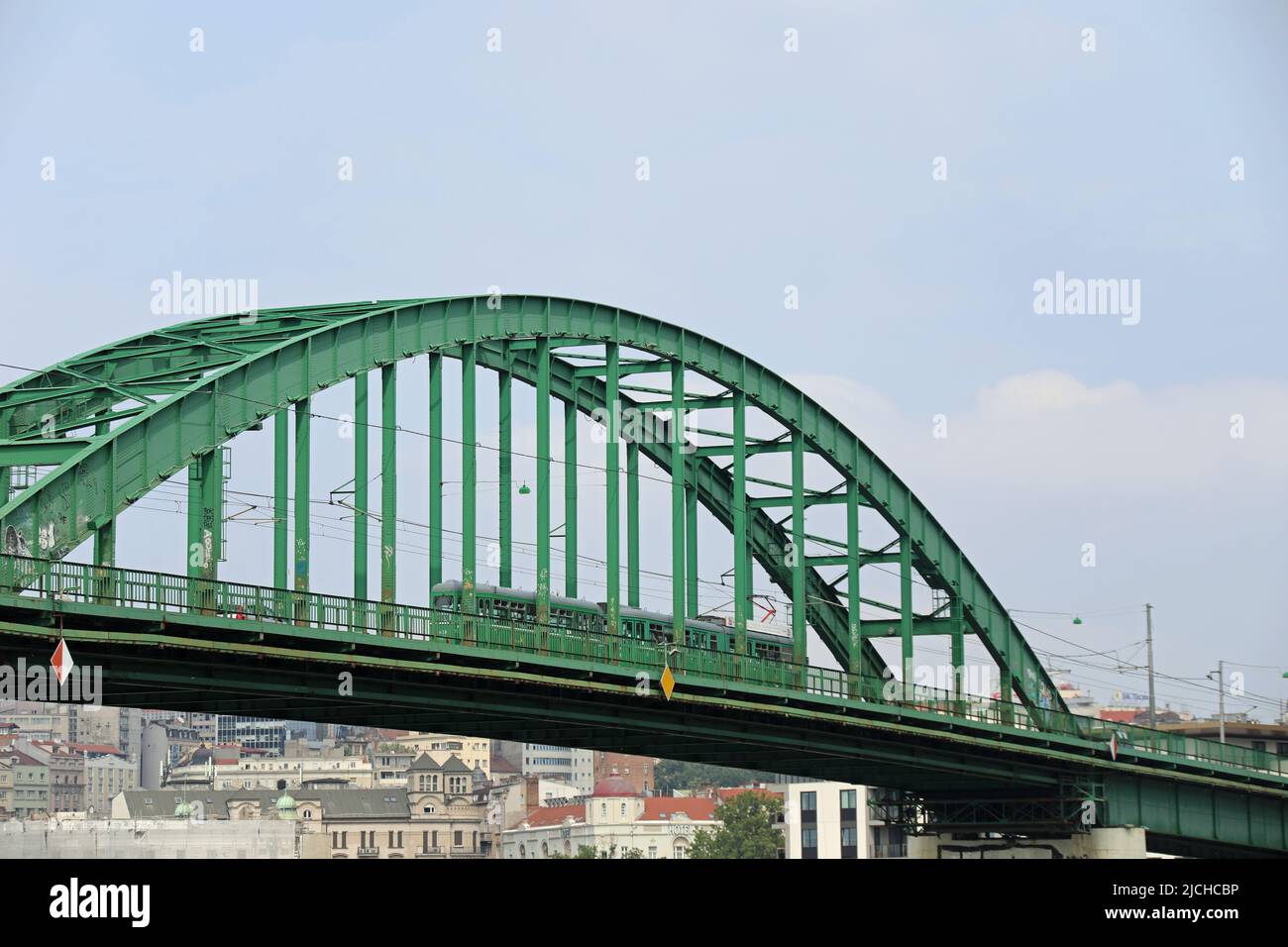 Vieux pont Sava à Belgrade construit par les Allemands en 1942 Banque D'Images