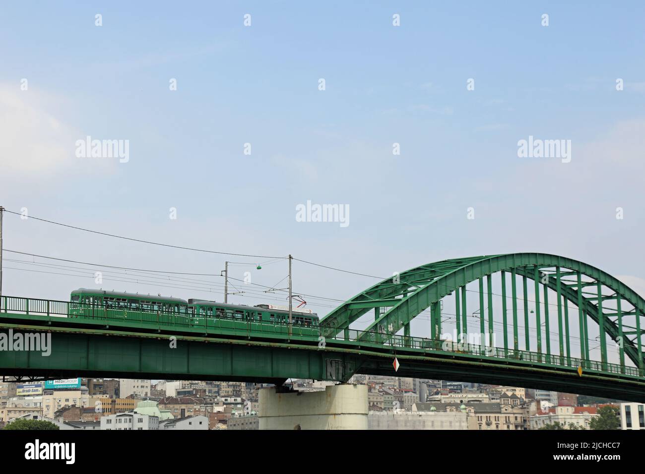 Vieux pont Sava à Belgrade construit par les Allemands en 1942 Banque D'Images