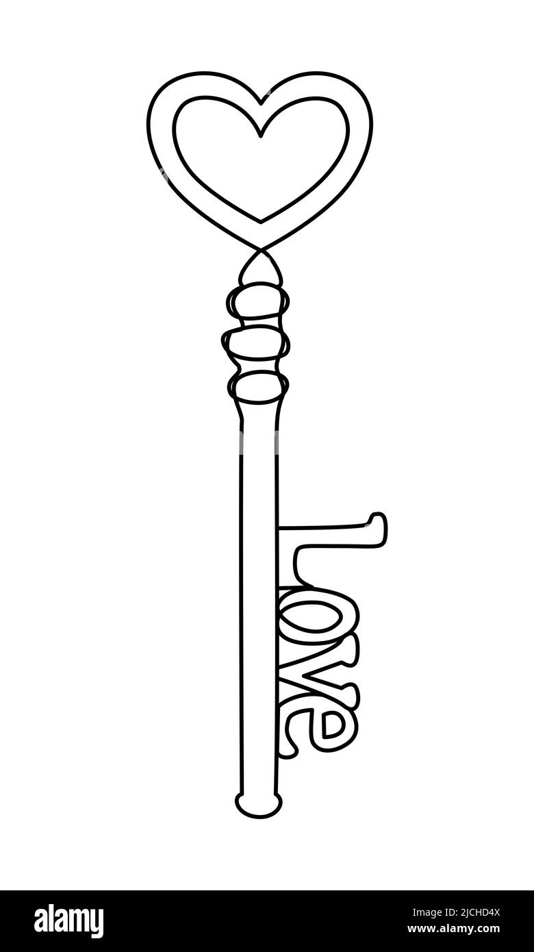 Icône en forme de cœur en forme de ligne continue. Illustration vectorielle minimaliste pour les fêtes de Saint-Valentin, d'anniversaire, d'engagement Illustration de Vecteur
