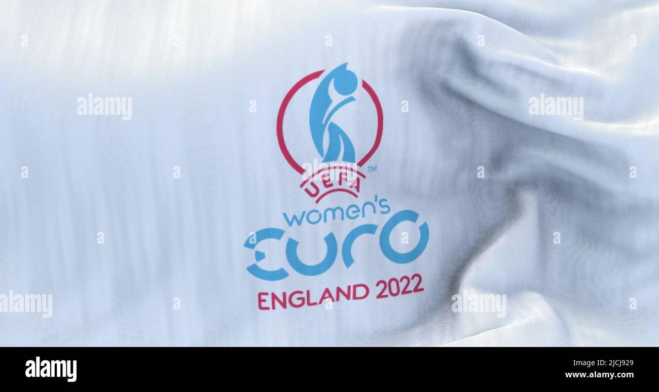 Londres, Royaume-Uni, mai 2022 : drapeau de l'UEFA European Women's football Championship Euro 2022. L’Euro 2022 des femmes aura lieu en Angleterre à partir de Banque D'Images