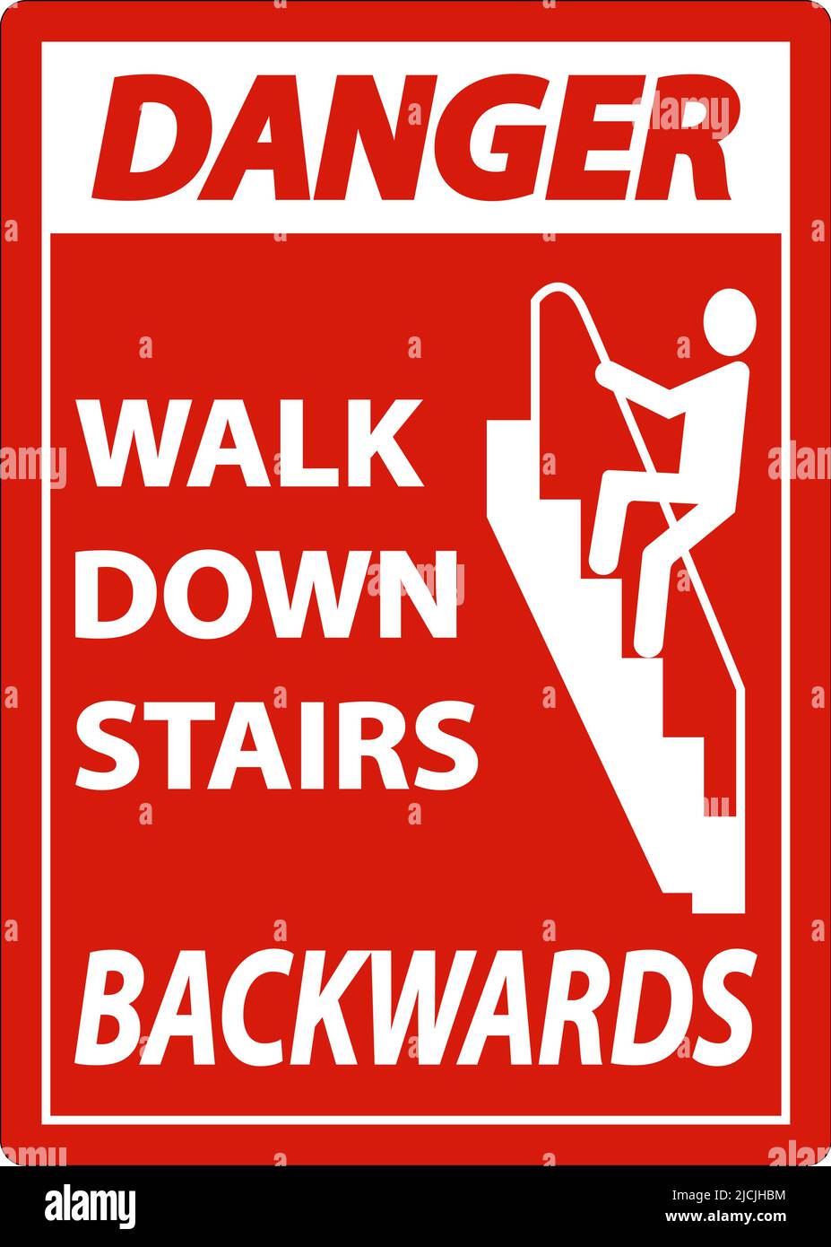Danger descendre les escaliers vers l'arrière Illustration de Vecteur