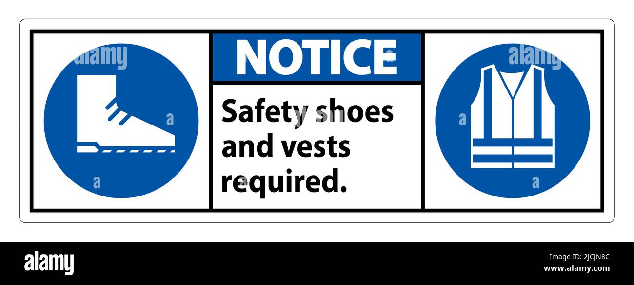 Mise en garde : chaussures et gilet de sécurité obligatoires avec