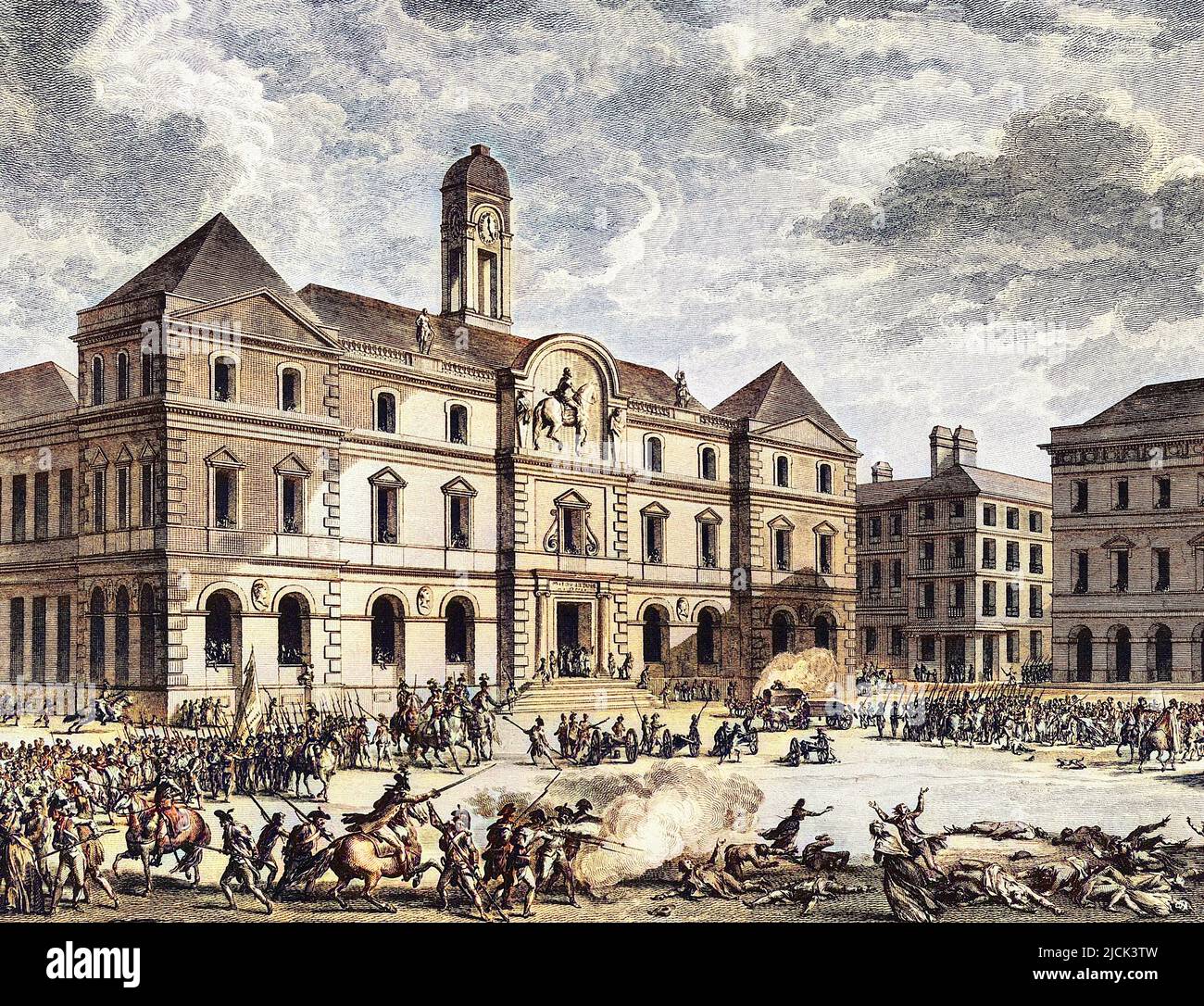 Révolte de Lyon contre la Convention nationale - Révolution francaise et mouvements contre révolution : Fusillades de Lyon commandes par Jean Marie Collot dit Collot d'Herbois (1749-1796) le 14 décembre 1793. Banque D'Images