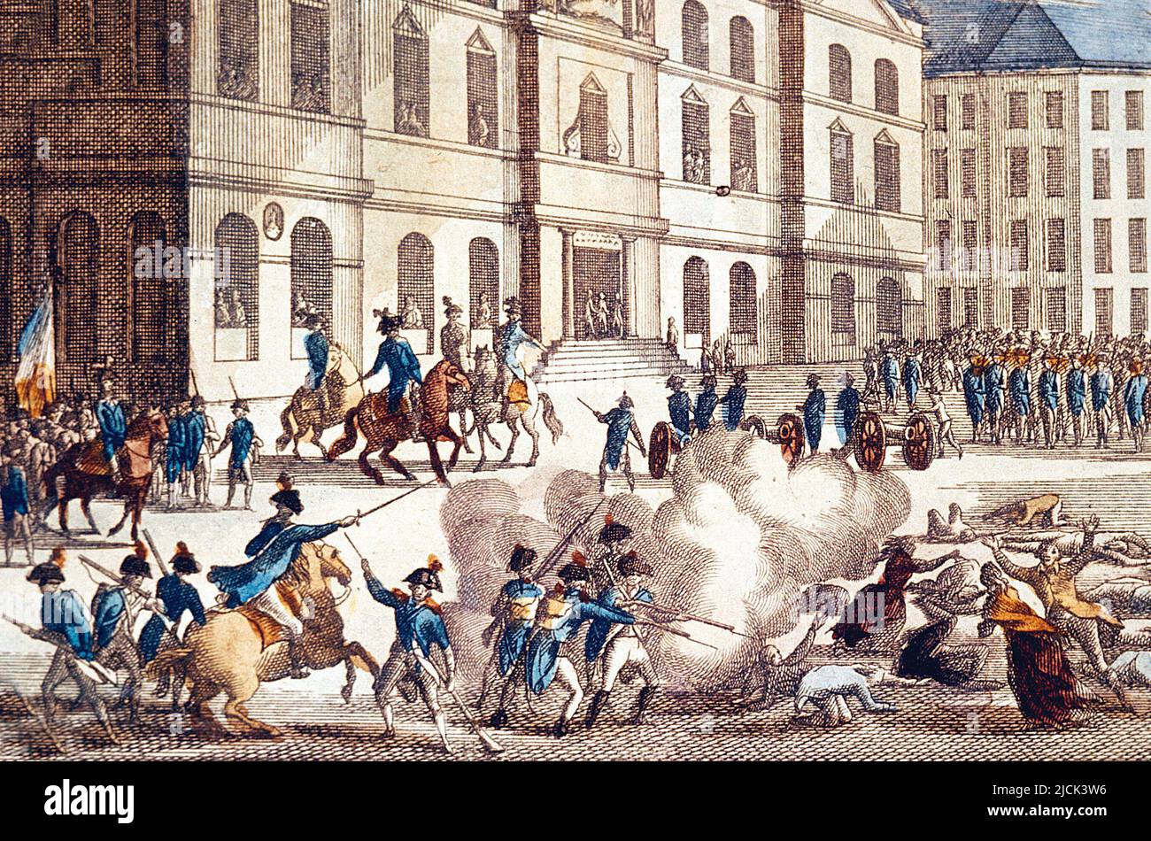 Révolte de Lyon contre la Convention nationale - Révolution francaise et mouvements contre révolution : Fusillades de Lyon commandes par Jean Marie Collot dit Collot d'Herbois (1749-1796) le 14 décembre 1793. Banque D'Images