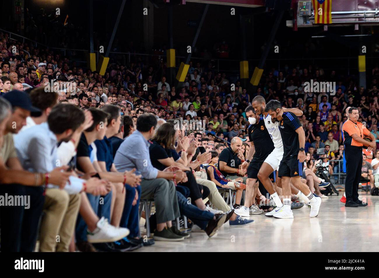 Barcelone, Espagne. 13/06/2022, Anthony Randolph du Real Madrid pendant la Ligue Endesa Jouez au match final entre le FC Barcelone et le Real Madrid au Palau Blaugrana à Barcelone, Espagne. Banque D'Images