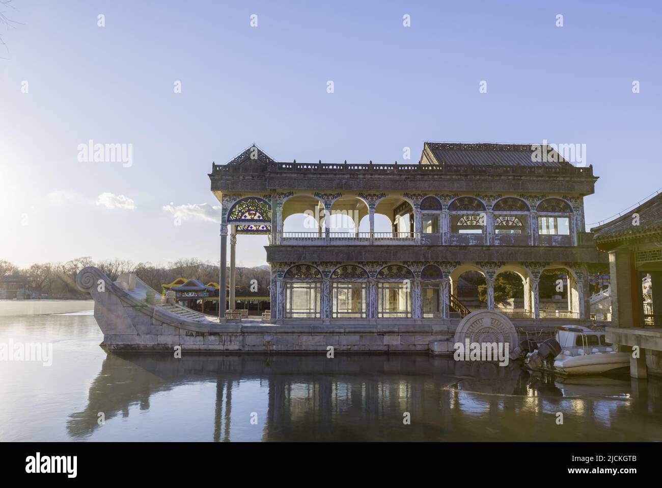Le Palais d'été à Beijing bateau en marbre Banque D'Images