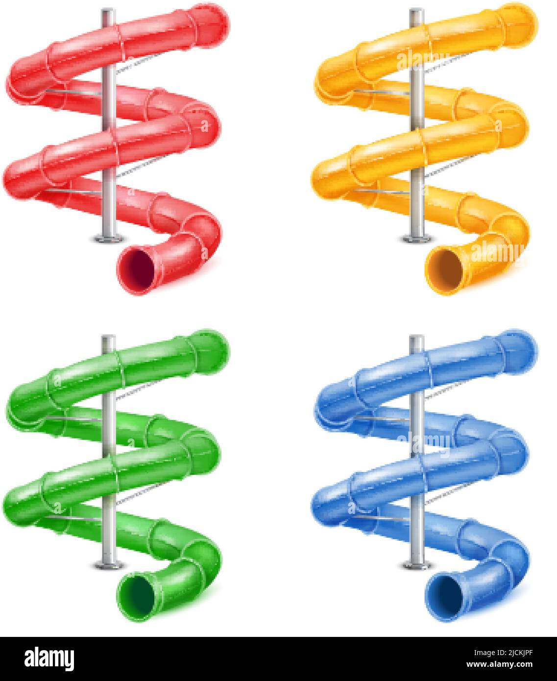 3d vis coulissantes. Toboggan en spirale Waterpark ou pipes d'eau