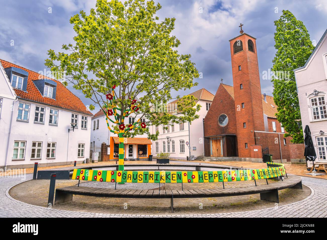 Petite place Aabenraa dans le sud du Danemark Banque D'Images