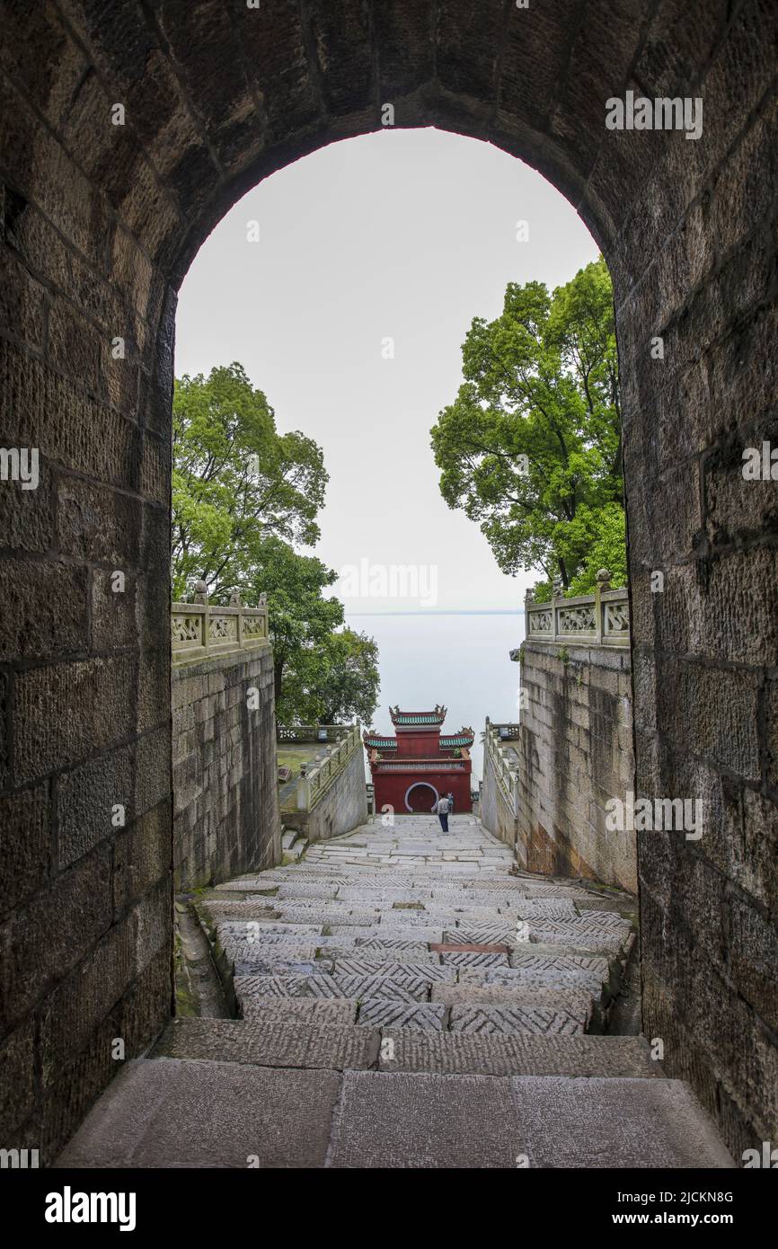 Tour Hunan Yueyang, reliques architecturales, tour historique et culturelle, paysage du lac Dongting sur la rivière Yangtze Banque D'Images