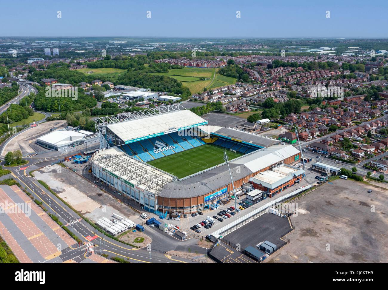 Leeds United football Club, Elland Road. Image aérienne. 17th mai 2022. Banque D'Images