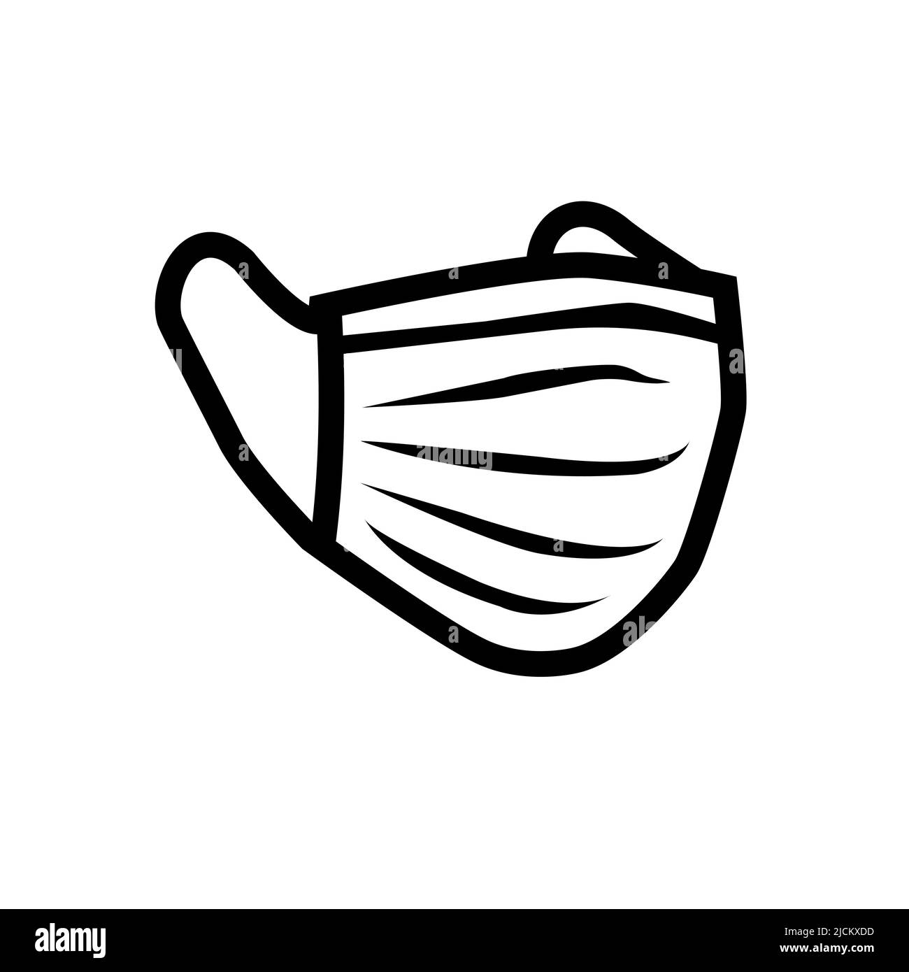 Masque covid-19 campagne de quarantaine du coronavirus plat icône de ligne simple. Masque médico-chirurgical. Masque de protection contre le virus COVID 19. Symbole de contour de la carte sim Illustration de Vecteur