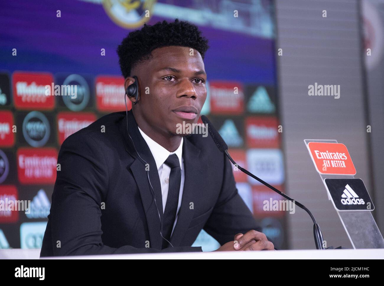 Présentation d'Aurelien Tchouameni comme nouveau joueur du Real Madrid à la Real Madrid Sports City. 14 juin 2022 à Madrid, Espagne. (Photo de Cordone Press/Sipa USA) Banque D'Images