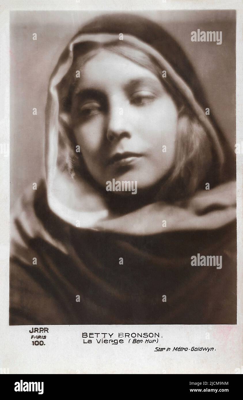 Portrait de Betty Bronson comme la Sainte Vierge à Ben-Hur (1925) - époque silencieuse d'Hollywood Banque D'Images