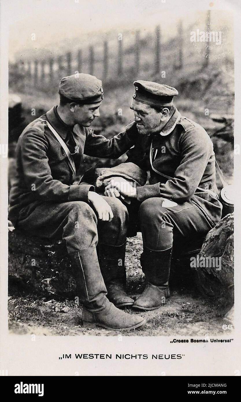 Portrait de Lew Ayres et Louis Wolheim dans tout le calme sur le front occidental - l'ère silencieuse d'Hollywood Banque D'Images