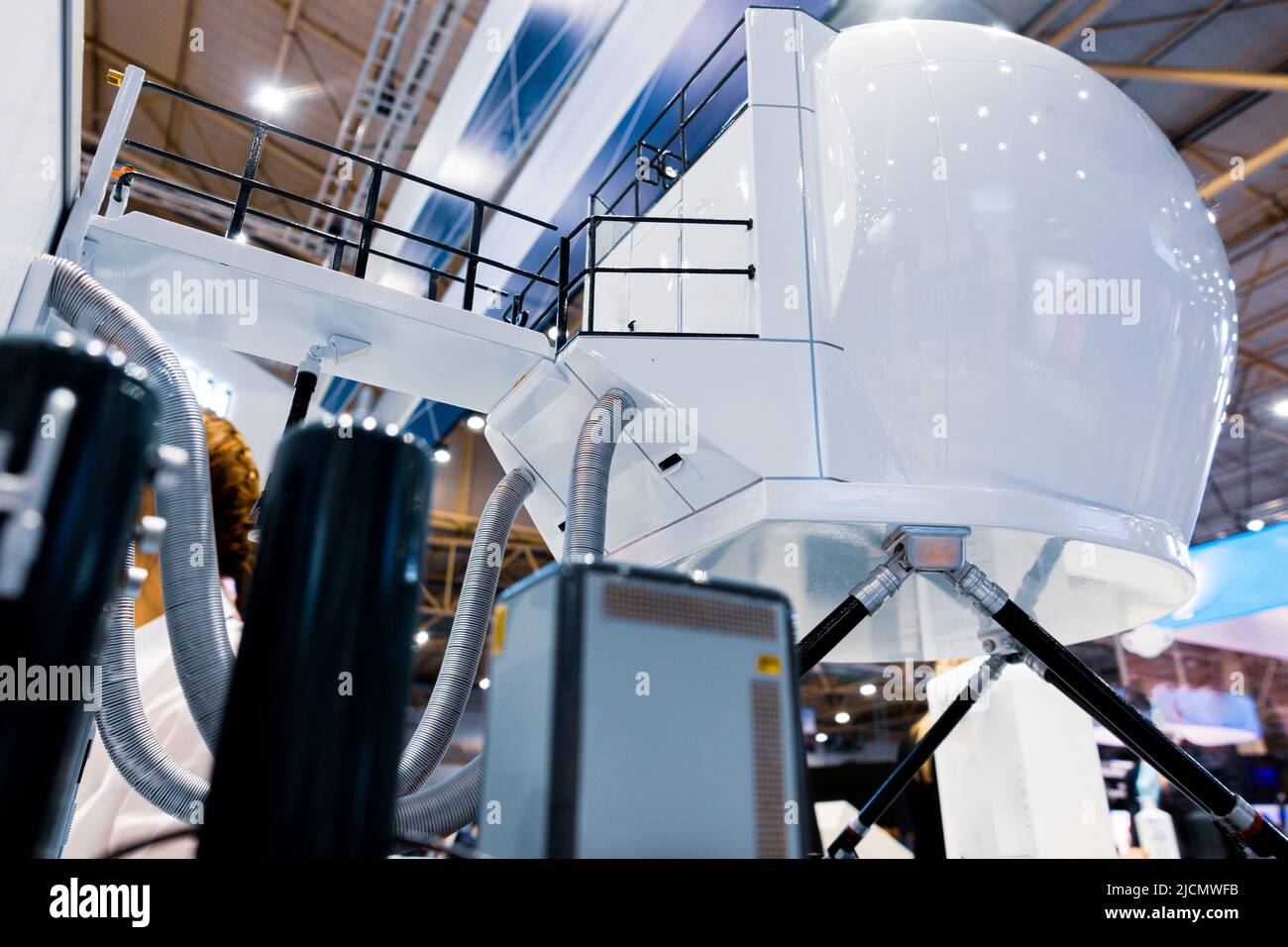 Simulateur de vol complet d'hélicoptère de série. Banque D'Images