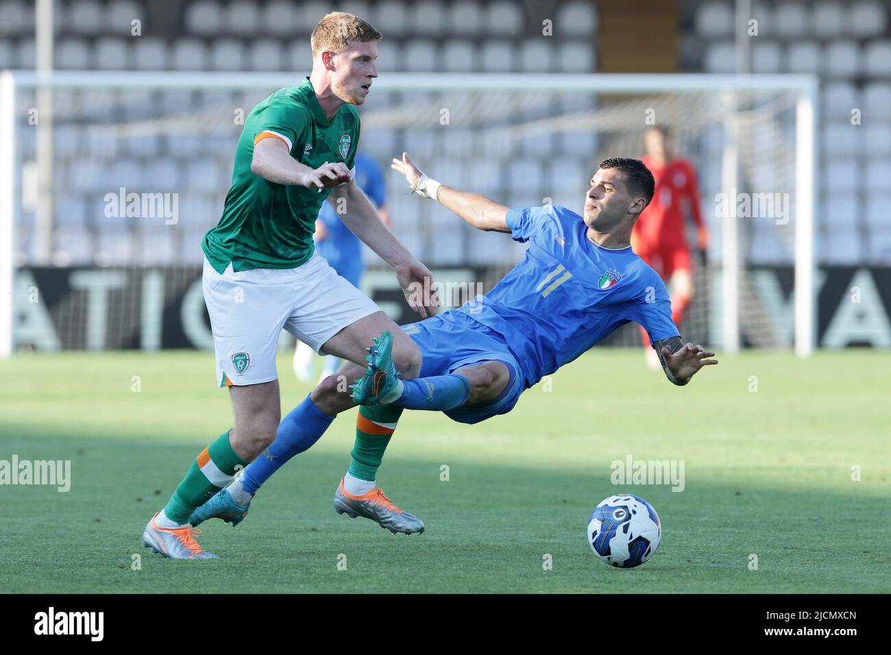 Ascoli Piceno, Italie. 14th juin 2022. Pietro Pellegri d'Italie pendant l'UEFA moins de 21 Championnat 2023 Groupe F qualification match de football entre l'Italie et la République d'Irlande au stade Cino e Lillo Del Duca à Ascoli Piceno (Italie), 14 juin 2022. Photo Cesare Purini/Insidefoto crédit: Insidefoto srl/Alay Live News Banque D'Images