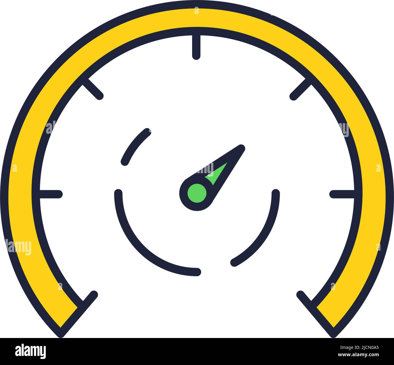 Indicateur de vitesse à vecteur plat, icône indicateur de vitesse Illustration de Vecteur