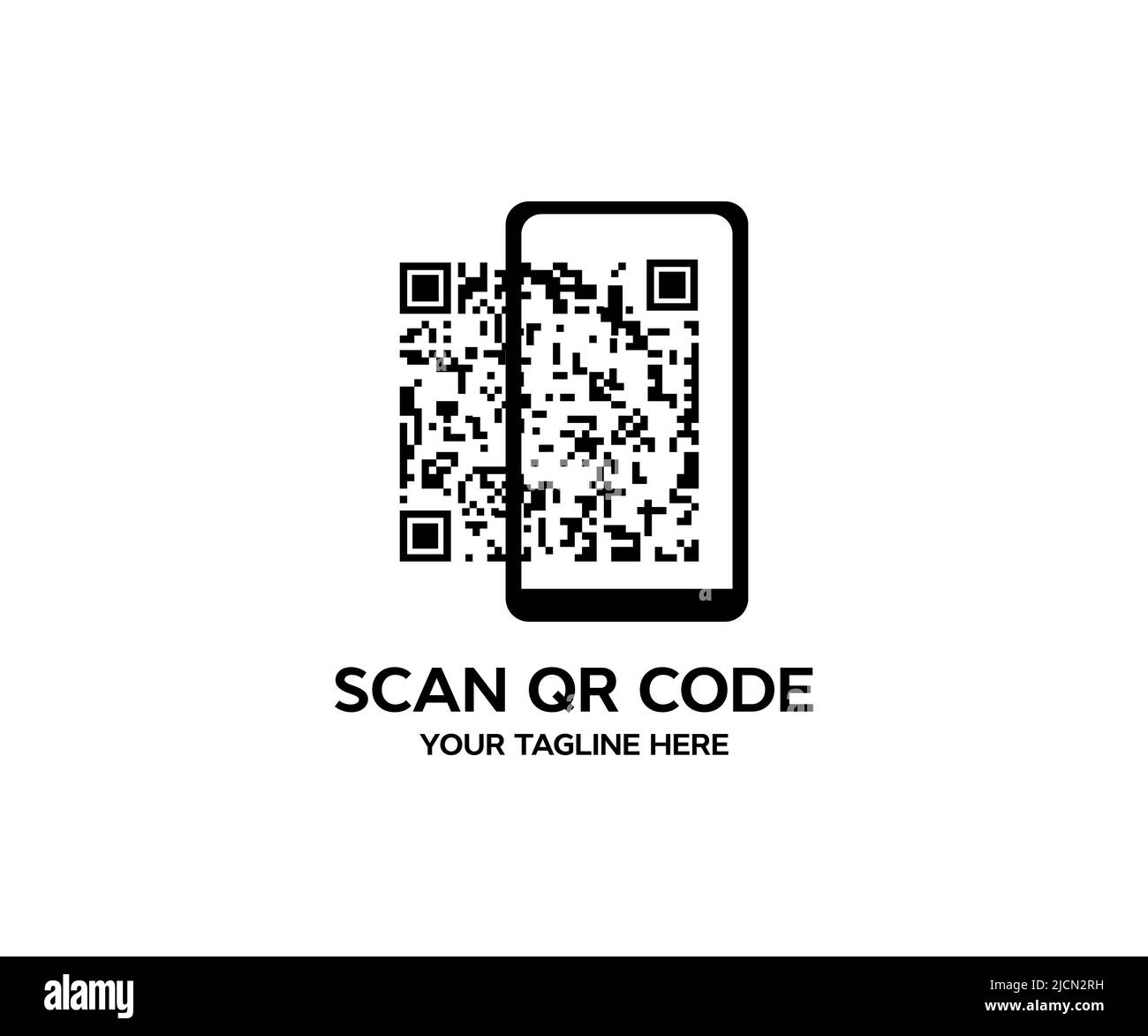 Logo QR Code. Code QR pour smartphone, application mobile, paiement et remises. Exemple de code QR pour la conception vectorielle de numérisation de smartphone. Illustration de Vecteur