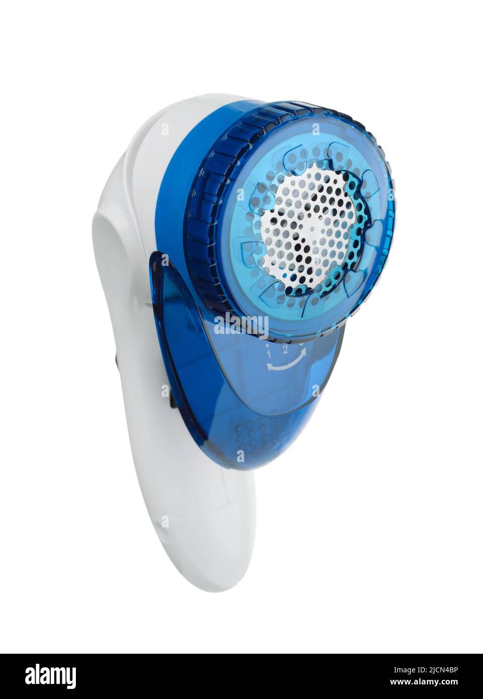 Rasoir électrique en tissu isolé sur blanc Banque D'Images