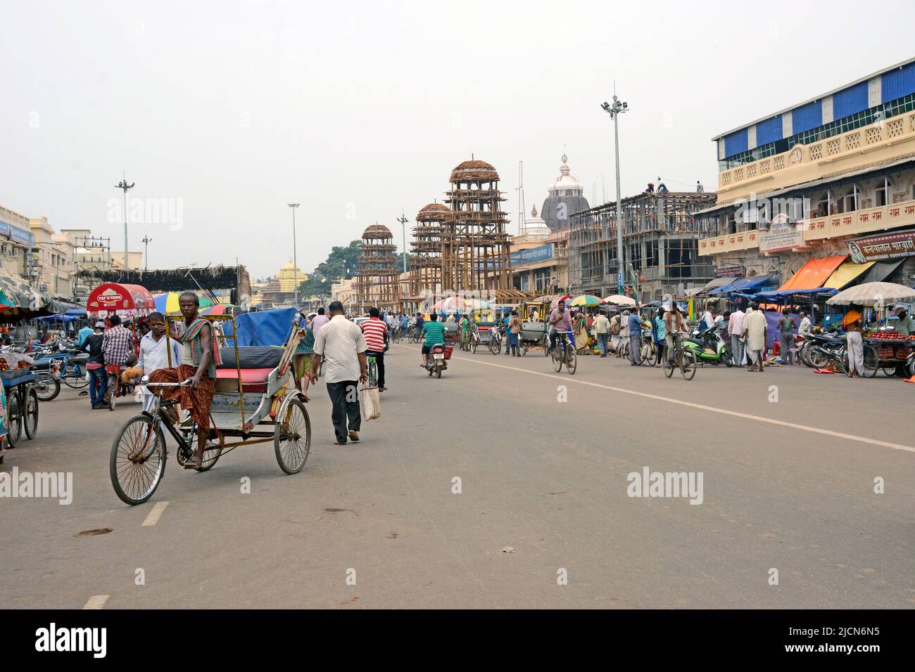 travaux de construction de chars jagannath à puri odisha inde Banque D'Images