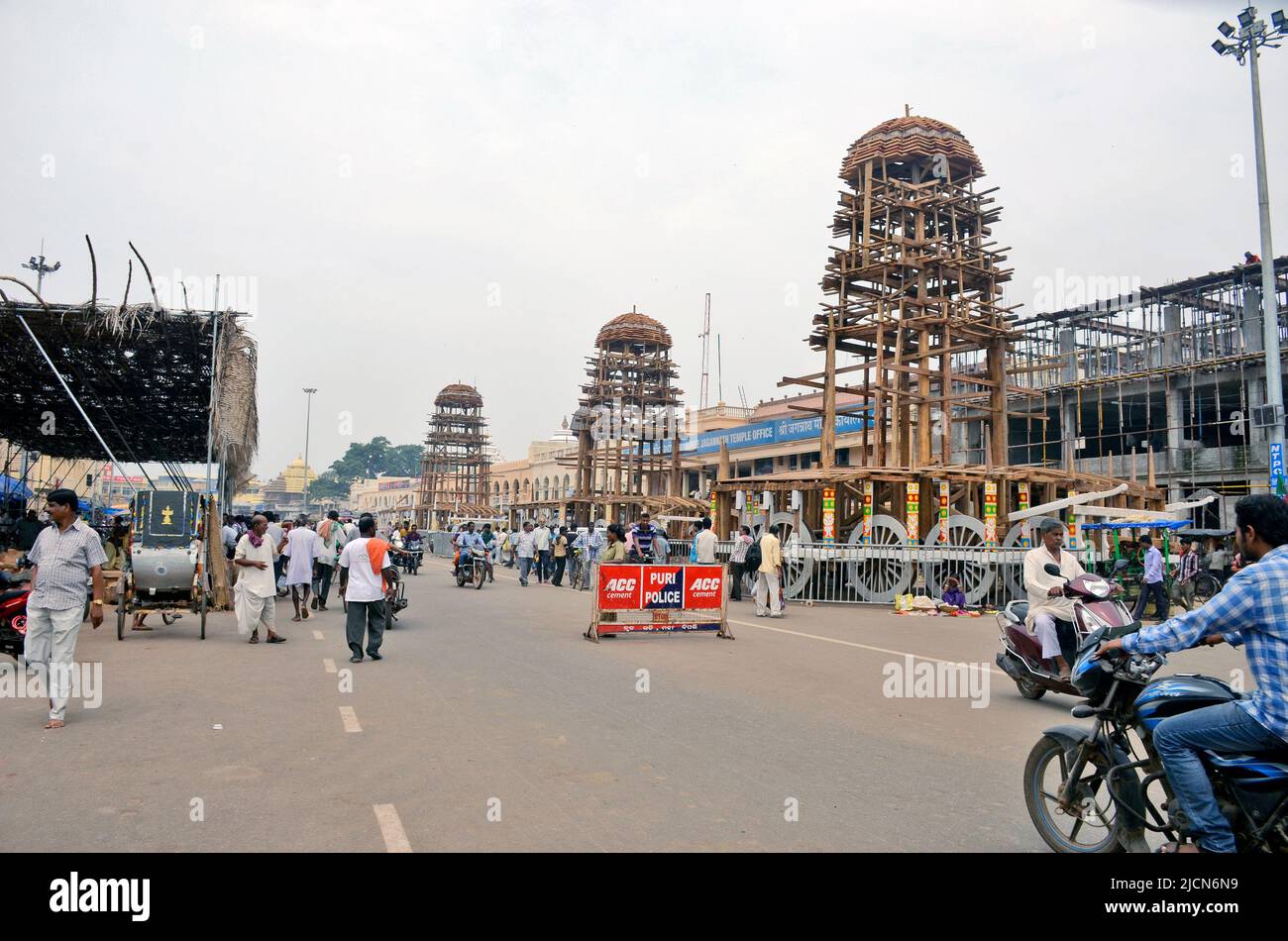 travaux de construction de chars jagannath à puri odisha inde Banque D'Images