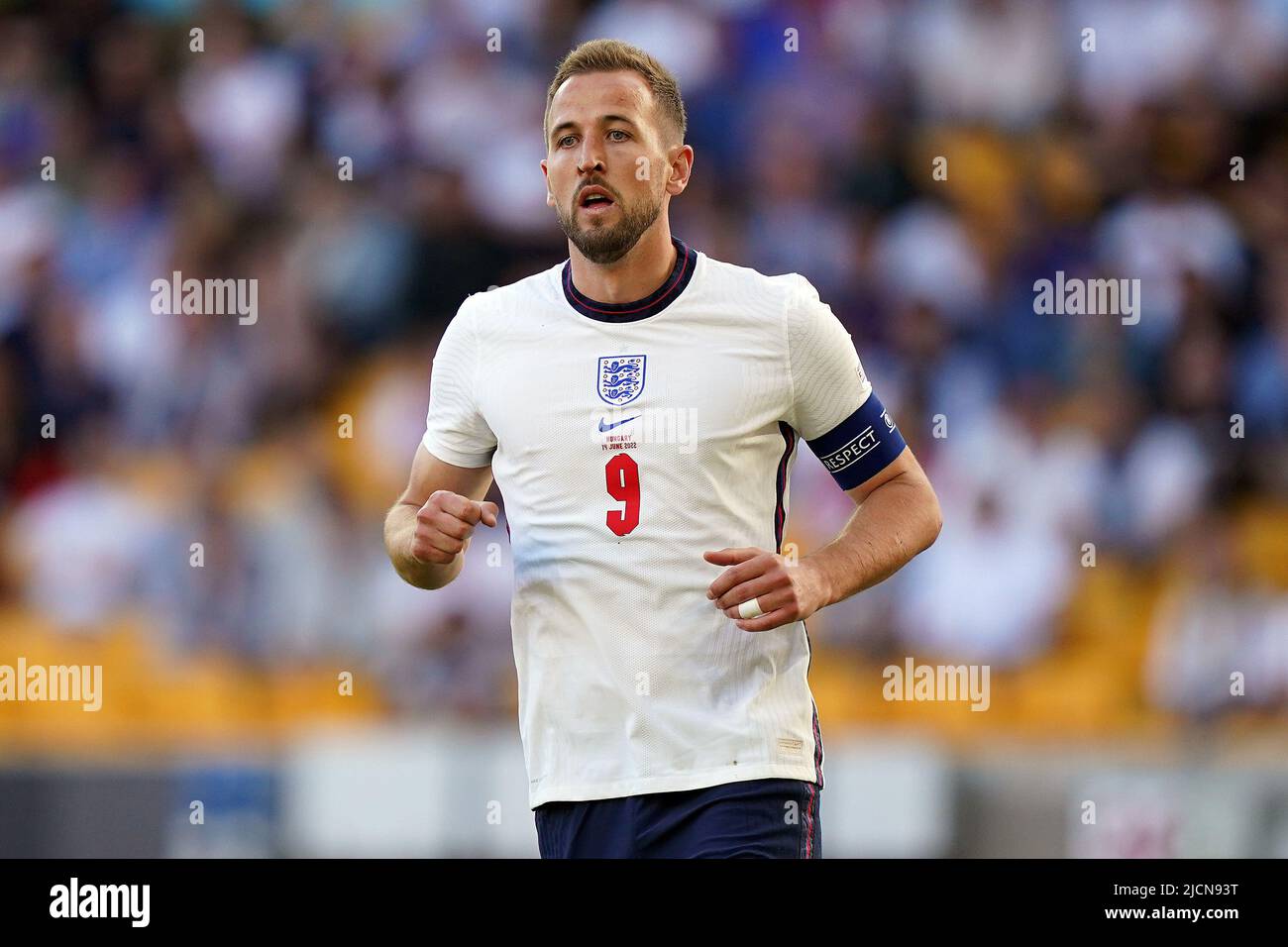 Wolverhampton, Royaume-Uni. 14th juin 2022. Harry Kane, d'Angleterre, regarde. Ligue des Nations de l'UEFA, match du groupe C, Angleterre contre Hongrie au stade Molineux de Wolverhampton, Angleterre, le mardi 14th juin 2022. Usage éditorial seulement. photo par Steffan BowenAndrew Orchard sports Photography/Alay Live News crédit: Andrew Orchard sports Photography/Alay Live News Banque D'Images