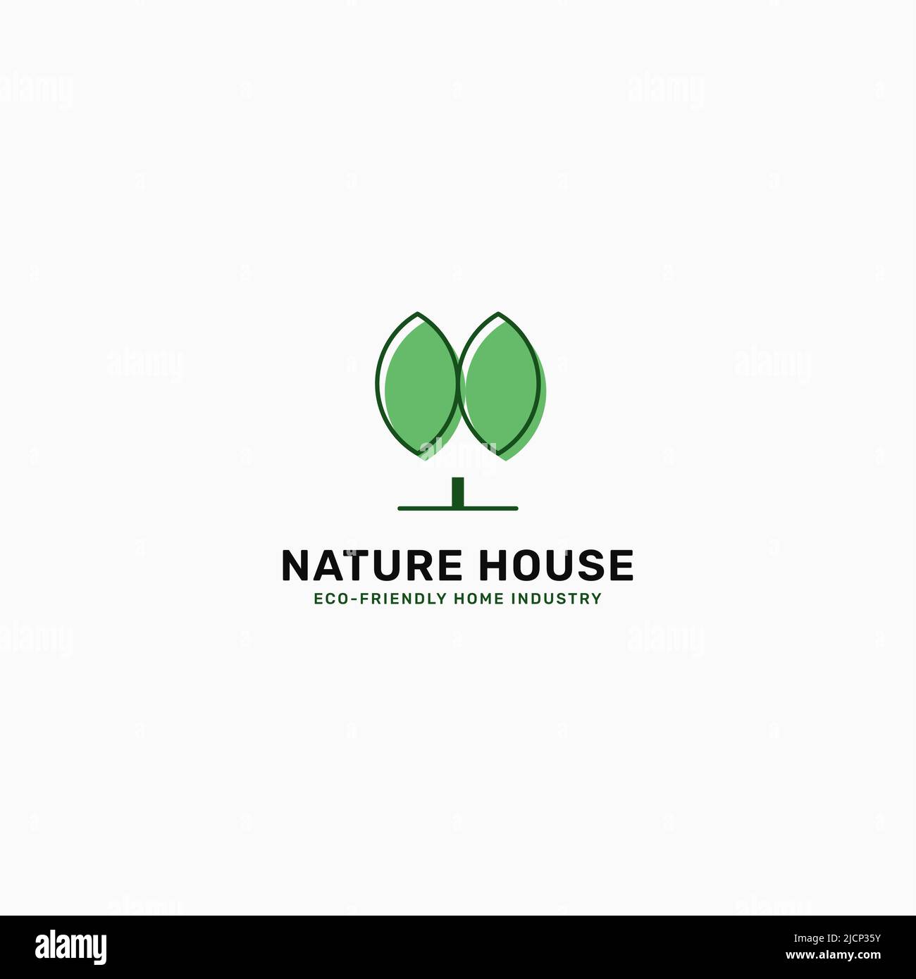 Logo de la maison de la nature. Maison écologique. Maison verte. Illustration du logo Vector. Illustration de Vecteur