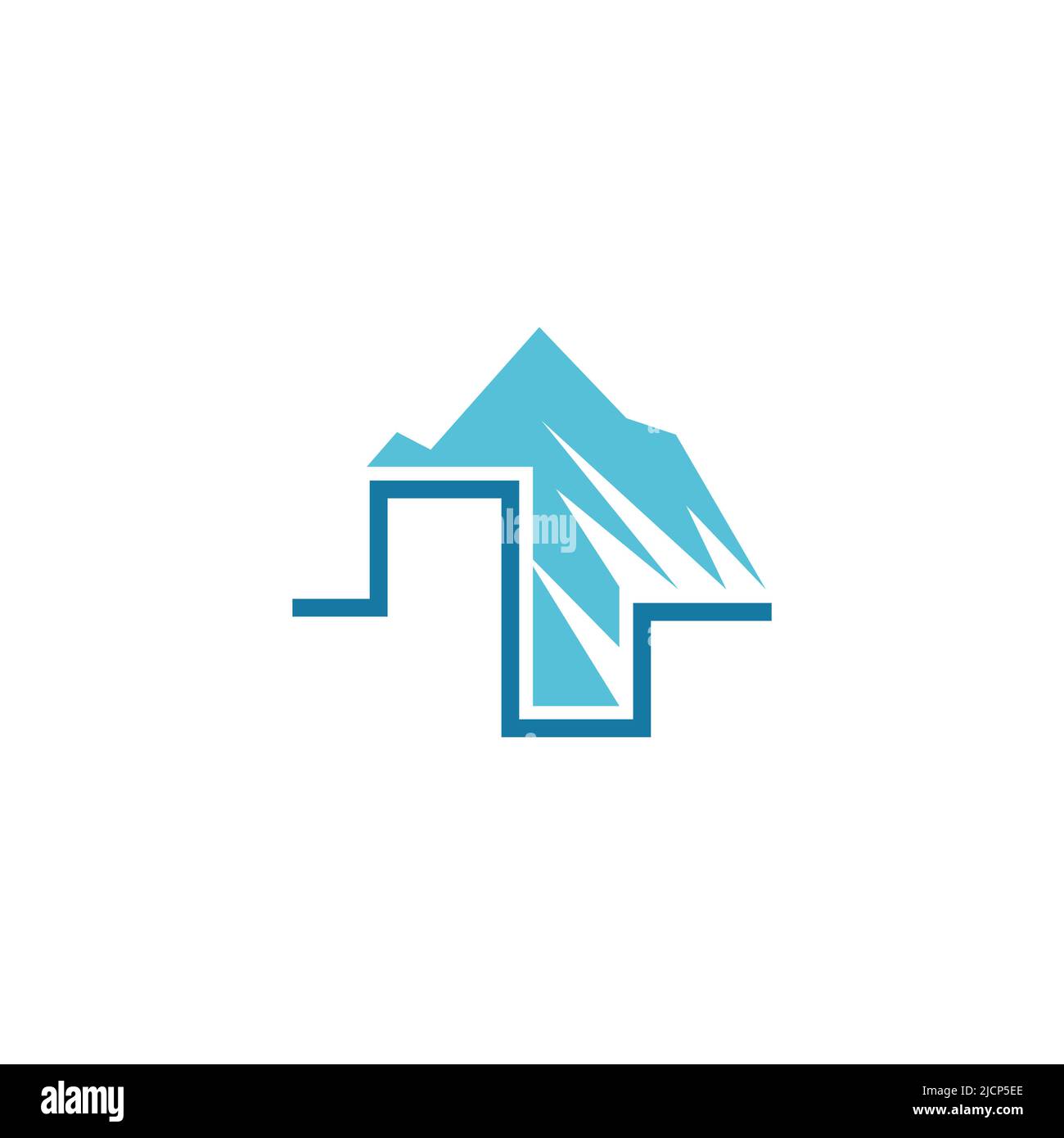 Logo de vecteur d'onde biphasique avec vecteur de montagne. Illustration vectorielle EPS.8 EPS.10 Illustration de Vecteur