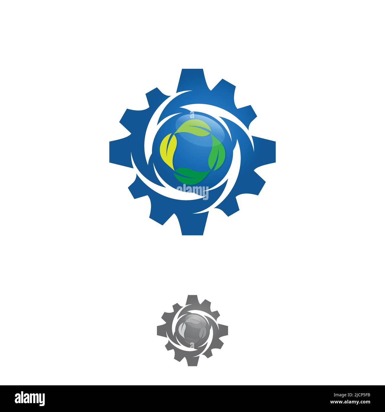 Logo Gear TECH avec feuille pour votre meilleure entreprise. Illustration vectorielle EPS.8 EPS.10 Illustration de Vecteur