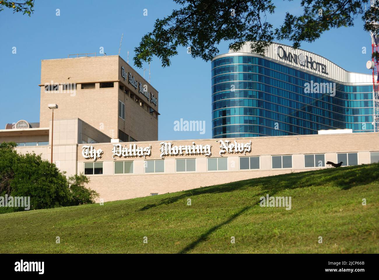 Omni Hotel et Dallas Morning News dans le centre-ville de Dallas, Texas Banque D'Images