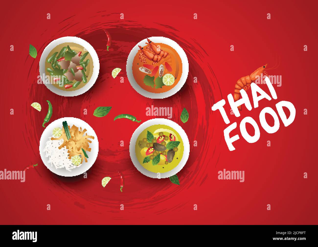 Décoration pour la cuisine thaïlandaise. Illustration vectorielle Illustration de Vecteur