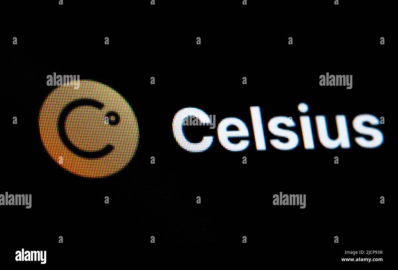 Rottweil, Allemagne. 14th juin 2022. Le logo de la société de crypto Celsius est visible sur l'écran d'un ordinateur dans un bureau. Credit: Silas Stein//dpa/Alay Live News Banque D'Images