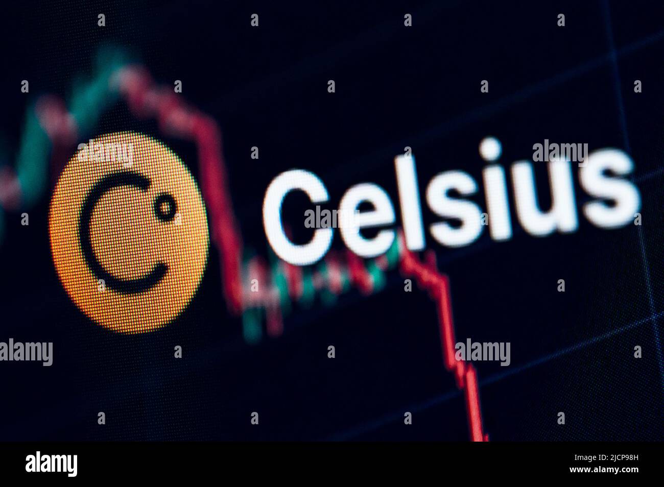 Rottweil, Allemagne. 14th juin 2022. Le logo de la société de crypto Celsius est visible sur l'écran d'un ordinateur dans un bureau. Credit: Silas Stein//dpa/Alay Live News Banque D'Images