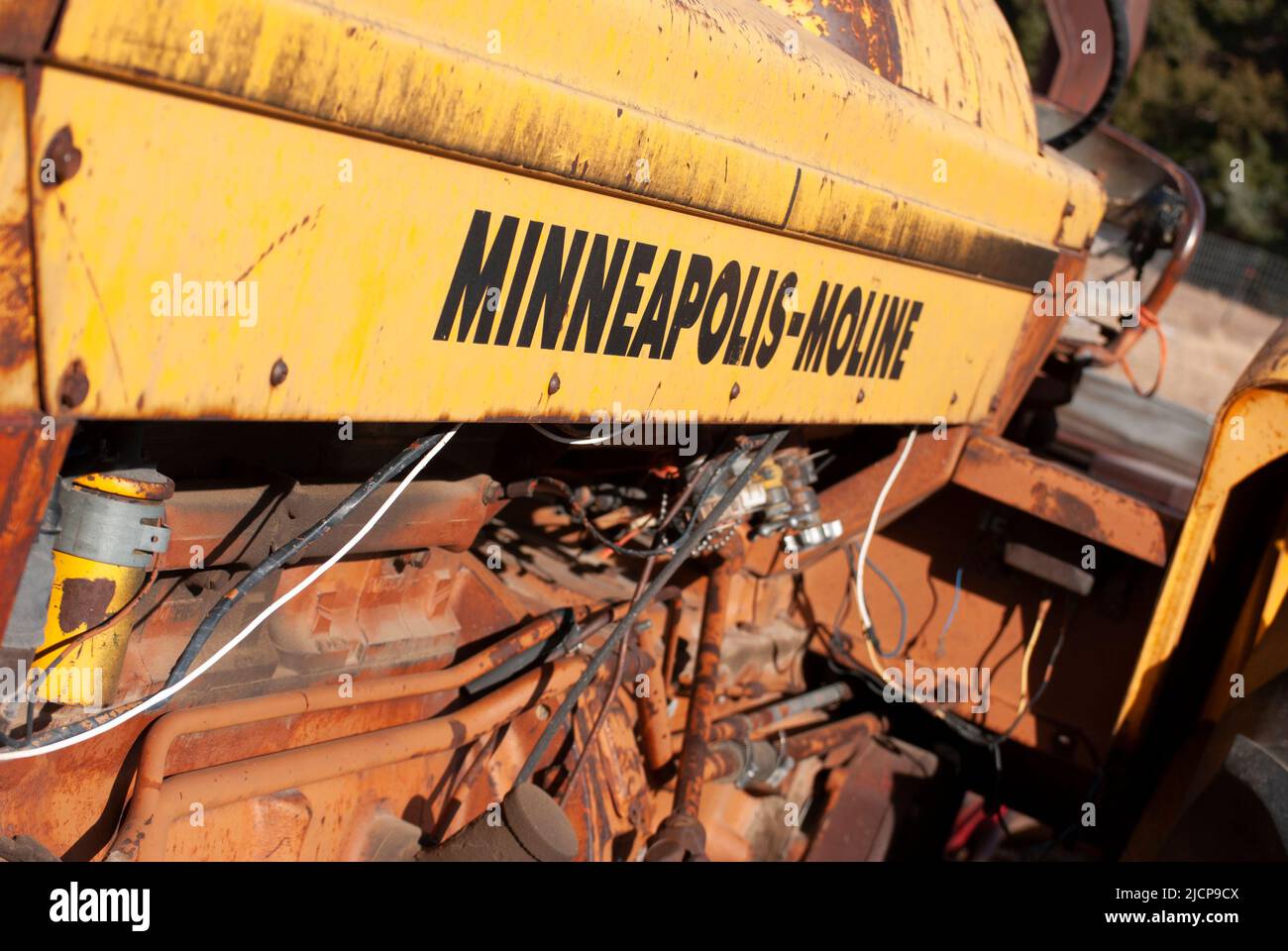 Gros plan d'un tracteur Moline de Minneapolis Banque D'Images