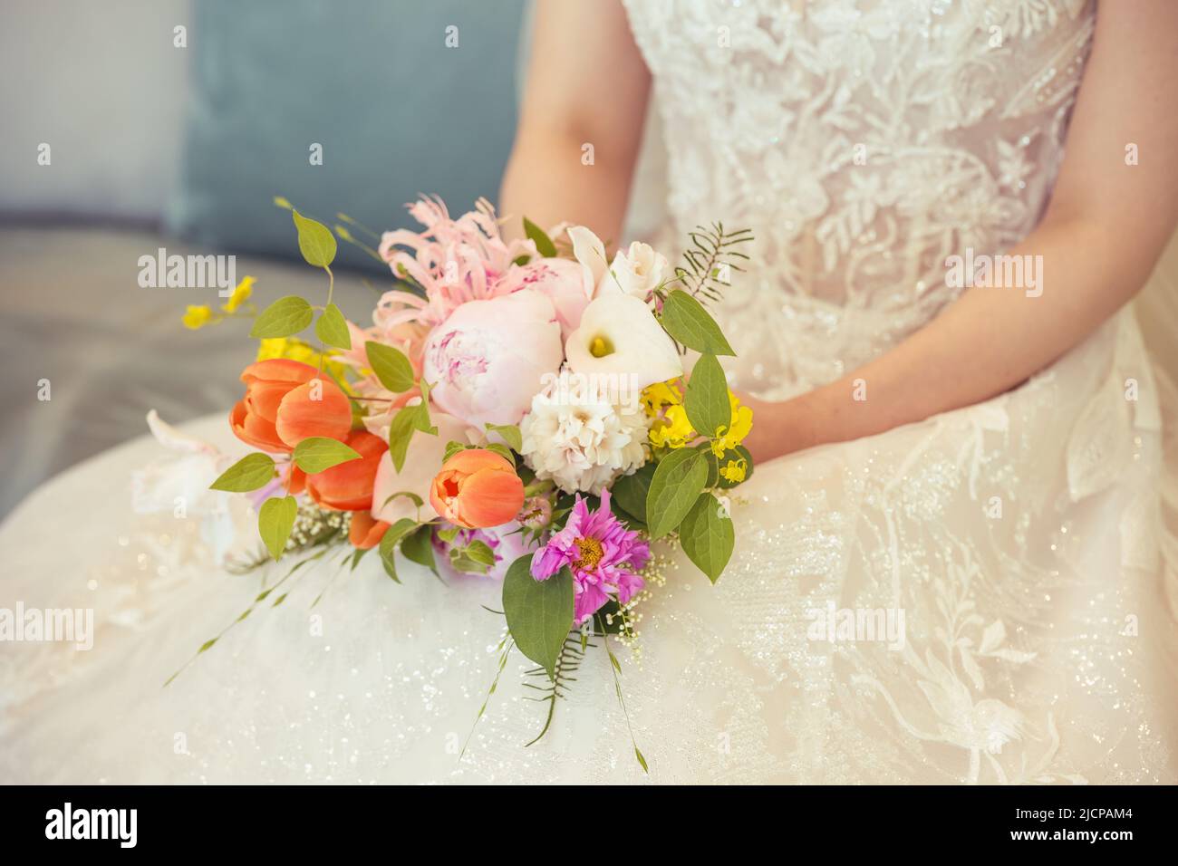 Bouquet de mariée. Coupe de détail Banque D'Images
