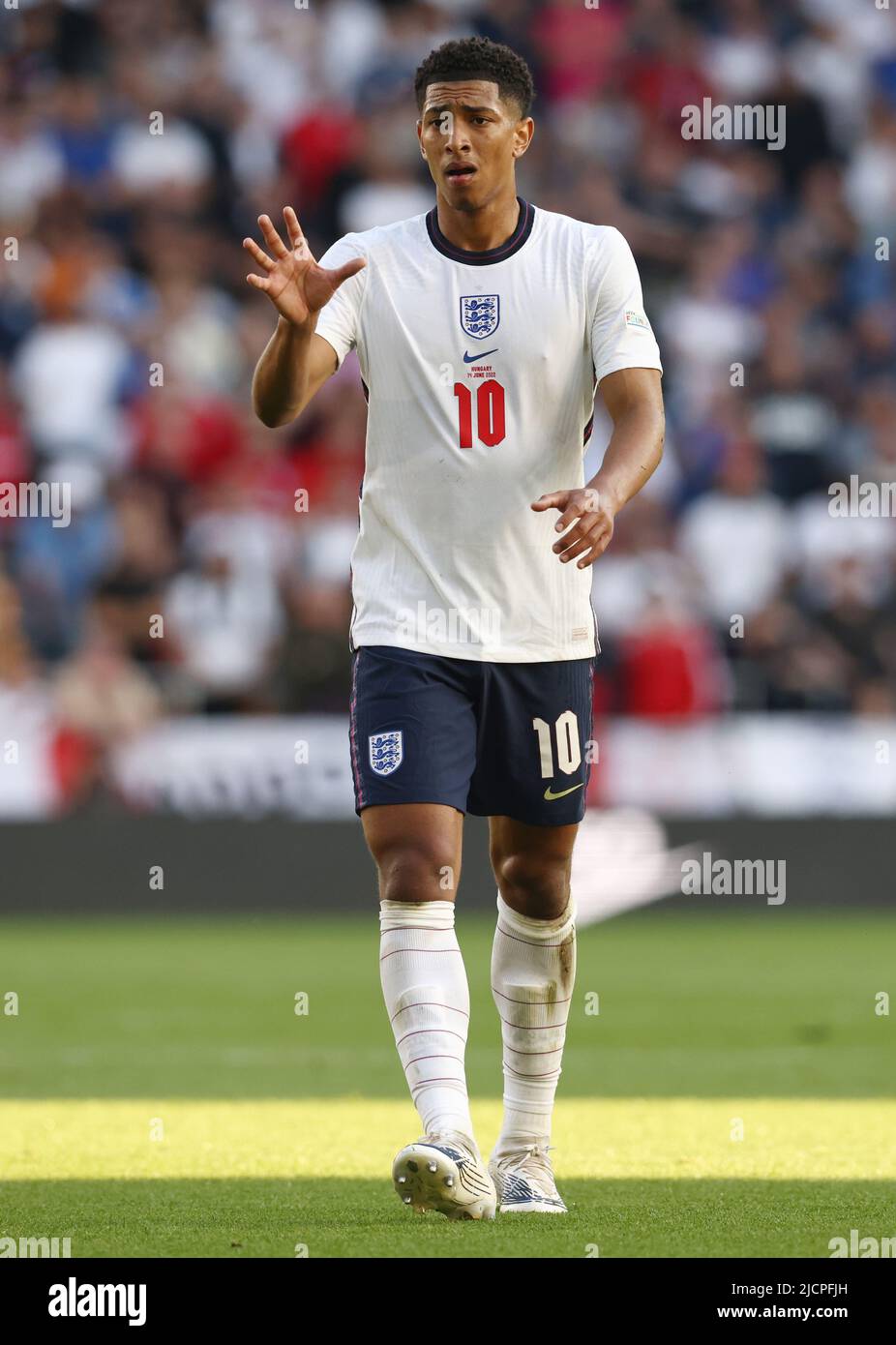 Wolverhampton, Angleterre, 14th juin 2022. Jude Bellingham, d'Angleterre, lors du match de l'UEFA Nations League à Molineux, Wolverhampton. Le crédit photo doit être lu : Darren Staples / Sportimage Banque D'Images