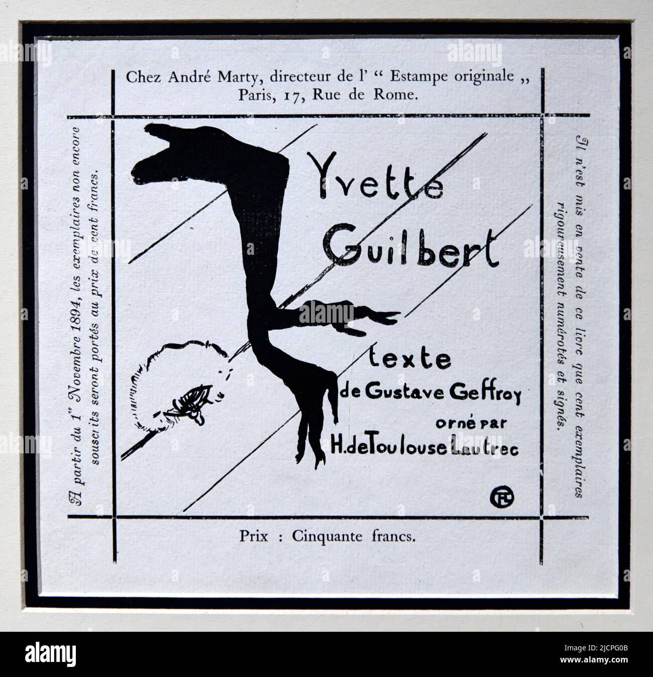 par l'album Yvette Guilbert - litografia - Henry Toulouse Lautrec - 1894 - Atene, Musée Herakleidon Banque D'Images