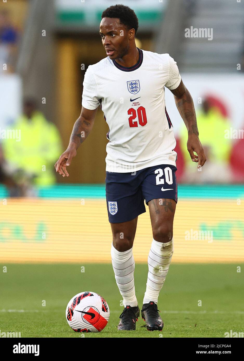 Wolverhampton, Angleterre, 14th juin 2022. Raheem Sterling d'Angleterre lors du match de l'UEFA Nations League à Molineux, Wolverhampton. Le crédit photo doit être lu : Darren Staples / Sportimage Banque D'Images