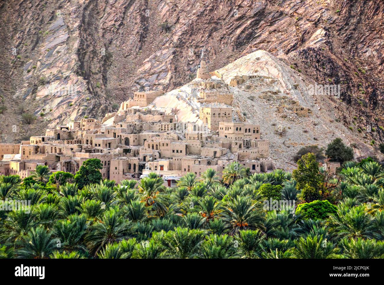 Vue aérienne du village historique près du fort de Nizwa Banque D'Images