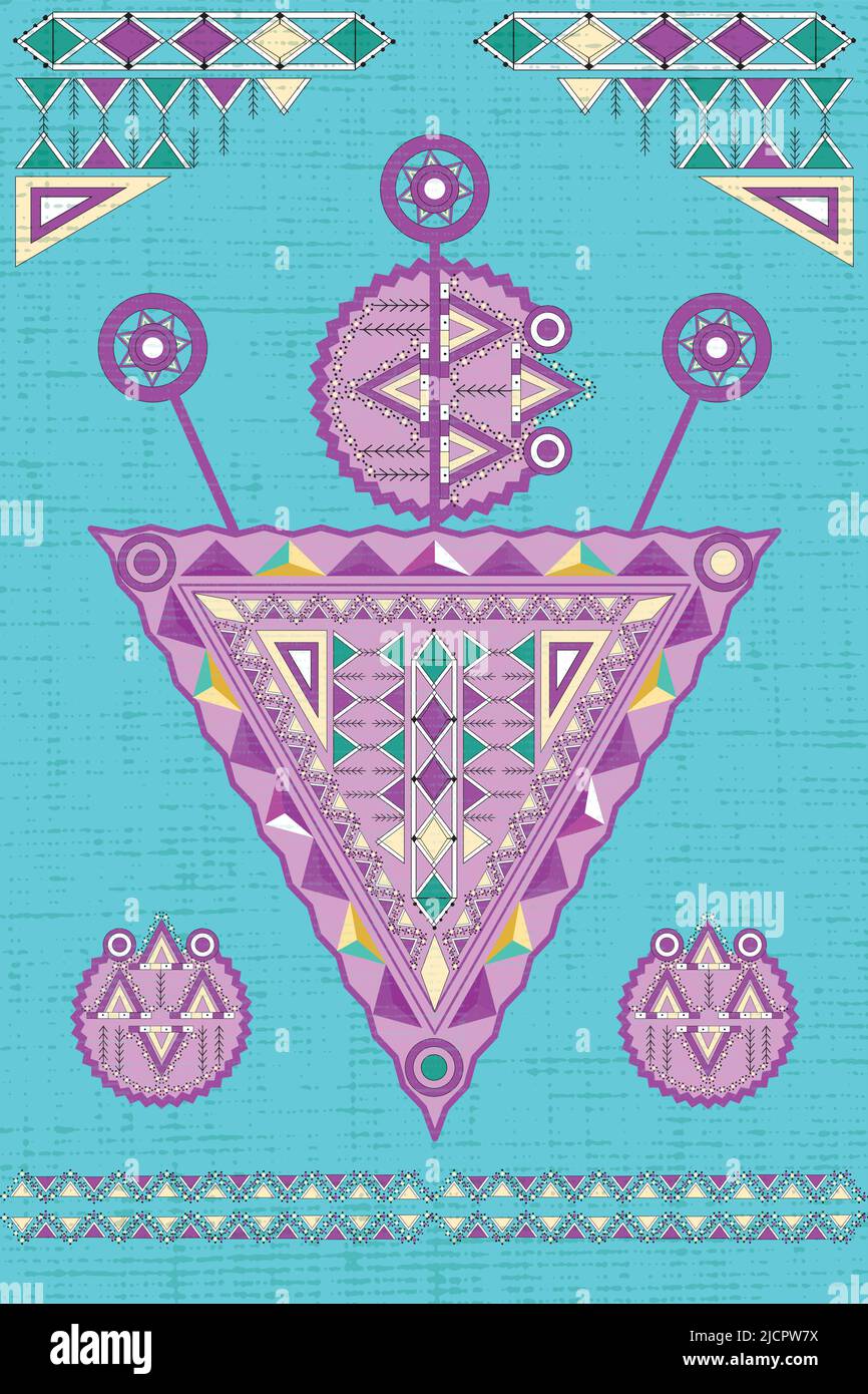 Affiche Illustration du vecteur de motif Tazerzit. Le symbole des bijoux berbères marocains. Fibula de la culture amazigh. culture nord-africaine. Illustration de Vecteur