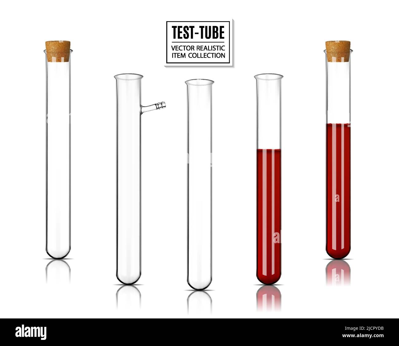 Tubes à essai vectoriels remplis de sang et vides Illustration de Vecteur