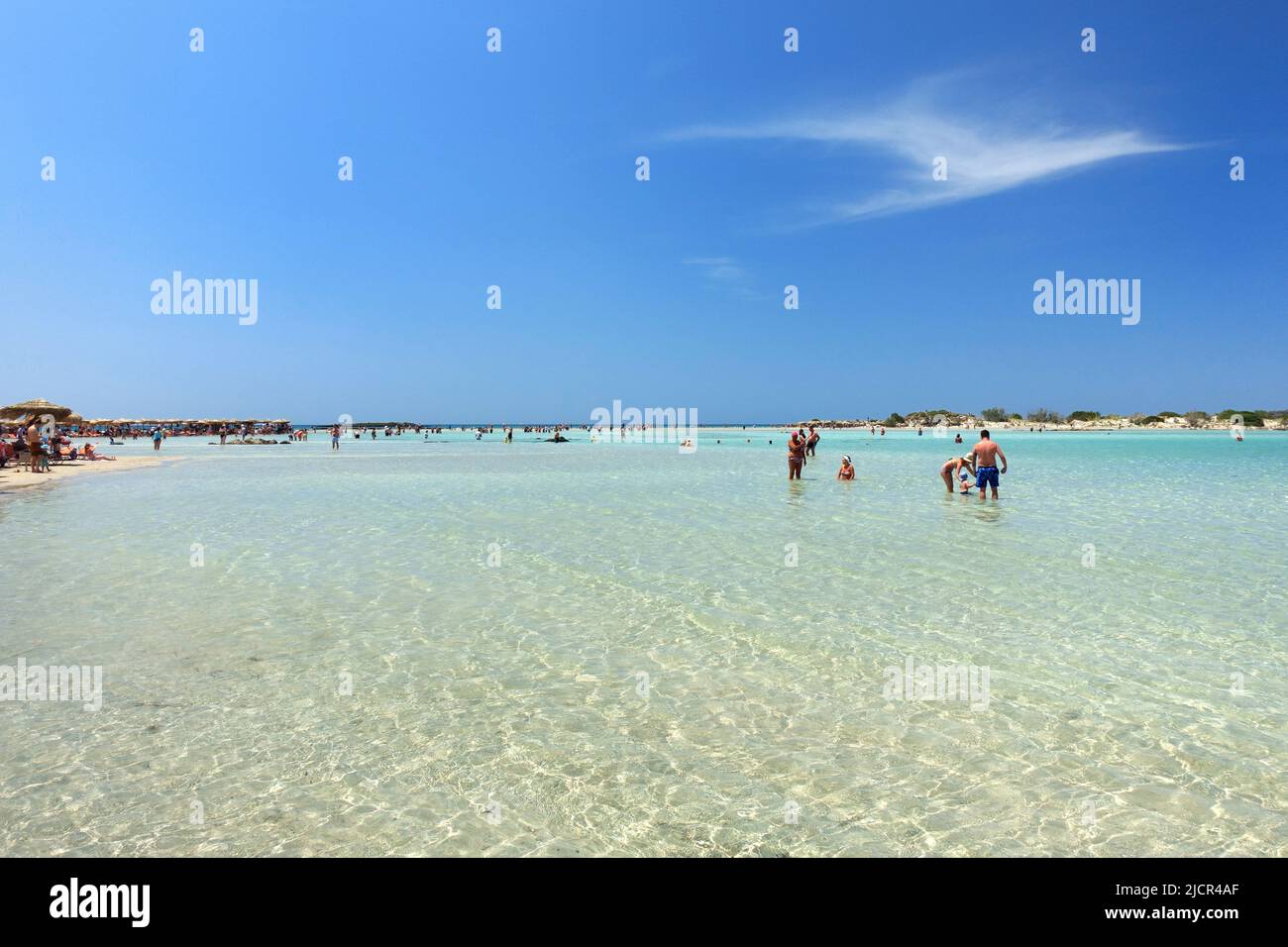 La célèbre plage Elafonissi, Crète, Grèce Banque D'Images