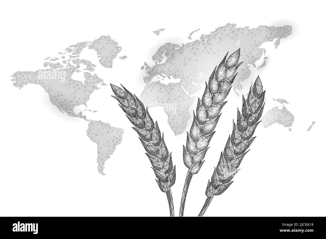 3D épis de blé grain. Journée mondiale de l'alimentation sensibilisation à la faim. Aidez la nourriture caritative à illustrer les vecteurs internationaux de réfugiés Illustration de Vecteur