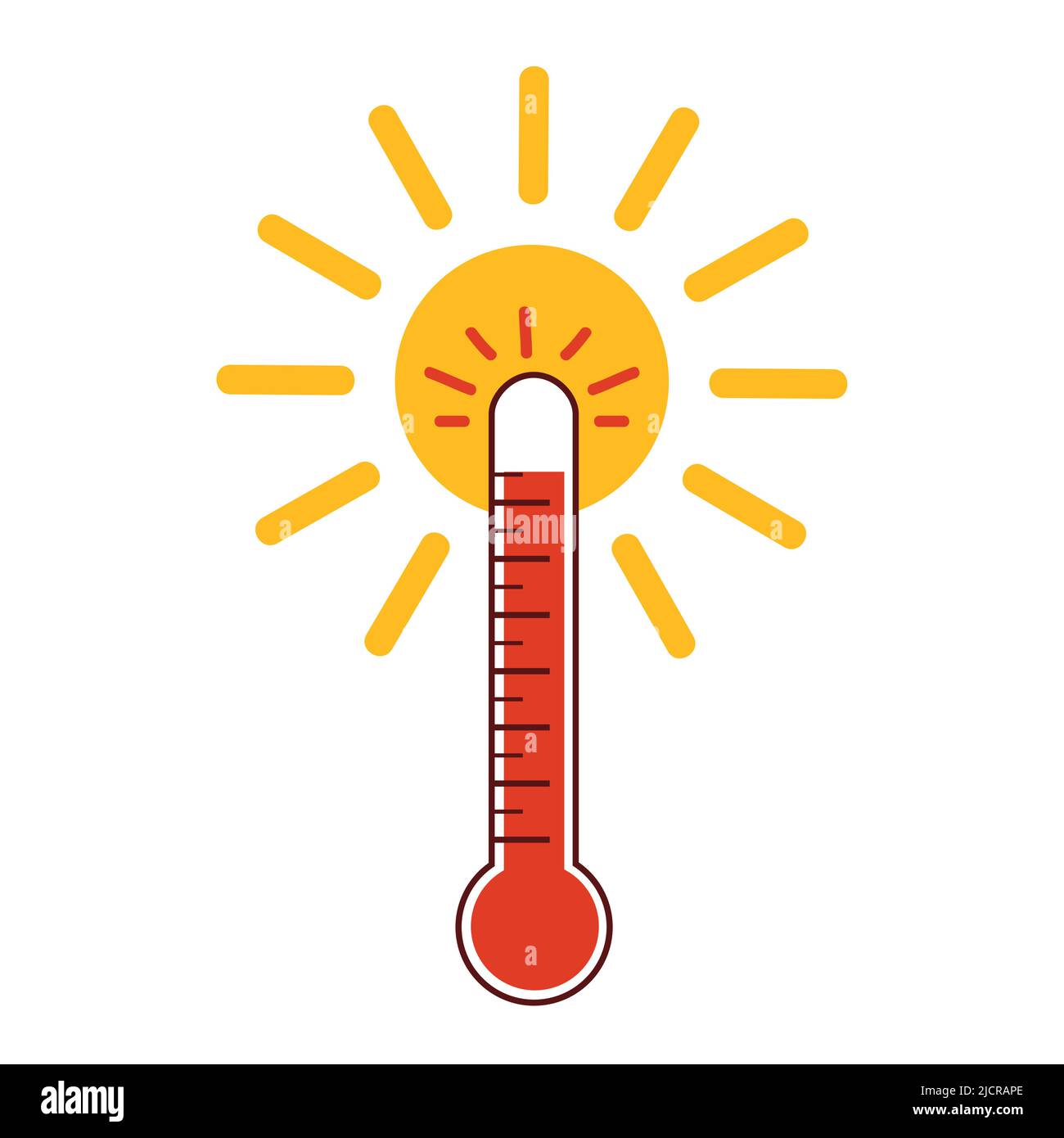icône de thermomètre thermique et symbole de soleil isolés sur blanc Image  Vectorielle Stock - Alamy