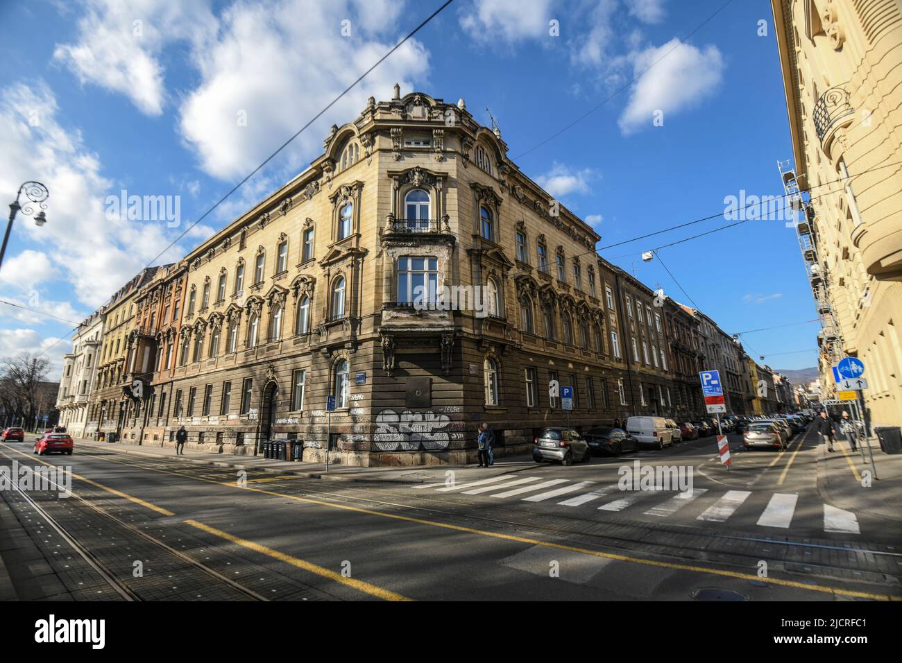 Zagreb: Gunduliceva et Mihanoviceva coin. Croatie Banque D'Images