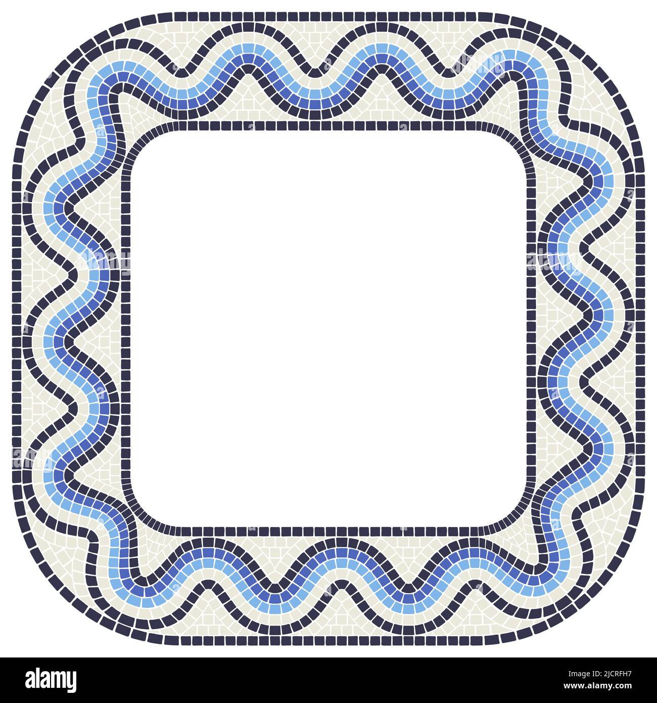 Cadre en mosaïque antique. Décoration décorative en pierre antique. Texture antique abstraite. Illustration de Vecteur