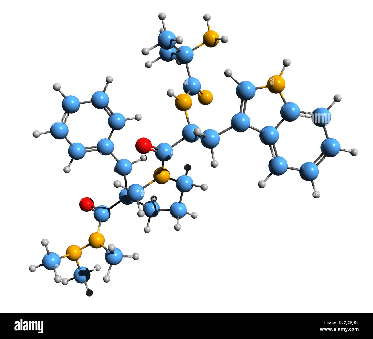 3D image de la formule squelettique de l'anamoréline - structure chimique moléculaire de l'agoniste de la ghréline isolé sur fond blanc Banque D'Images 3D image de la formule squelettique de l'anamoréline - structure chimique moléculaire de l'agoniste de la ghréline isolé sur fond blanc Banque D'Images